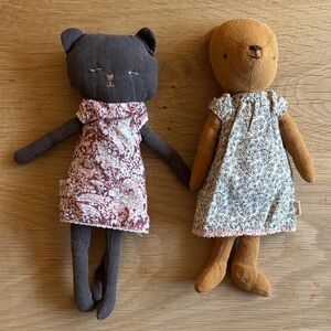 Maileg black cat and Maileg bear bundle Approx. 10 inches